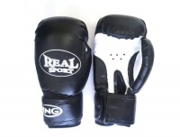 Перчатки для кикбоксинга REALSPORT RS308 8 унций, черный